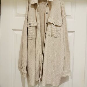Aerie Beige Waffle Knit Shirt